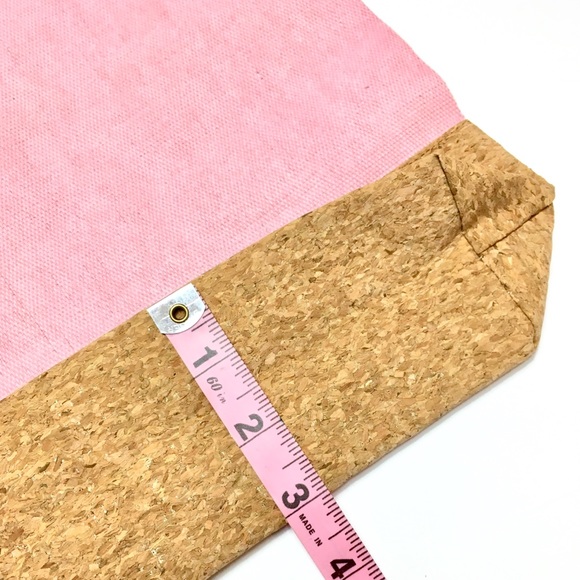 Pink Peace Canvas Tote Bag with Cork Bottom - Picture 5 of 8